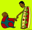 Dibujo Dos africanos pintado por loretaXD