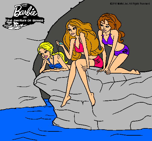 Barbie y sus amigas sentadas