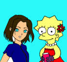 Dibujo Sakura y Lisa pintado por esperimento