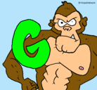 Dibujo Gorila pintado por luuuuuuuuuuu