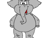 Dibujo Elefante contento pintado por elege