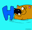 Dibujo Hipopótamo pintado por fatimacruz