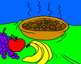 Dibujo Fruta y caracoles a la cazuela pintado por eduardo51