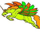 Dibujo Unicornio alado pintado por tropical 
