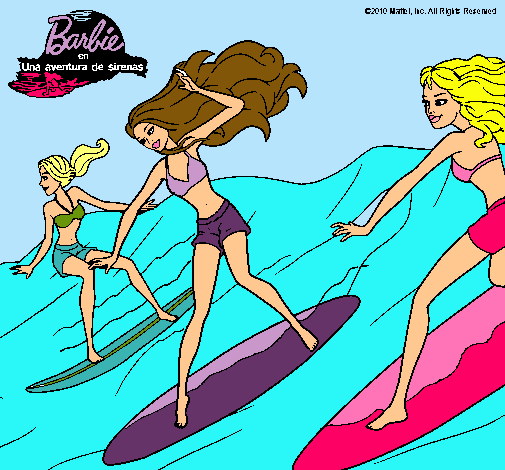 Dibujo Barbie de nuevo con sus amigas pintado por lara2002