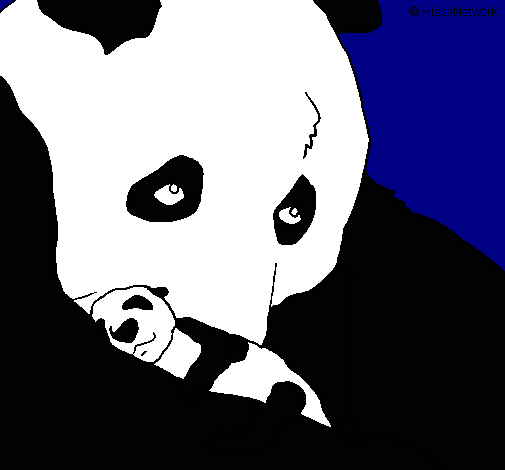 Dibujo Oso panda con su cria pintado por dany_miley