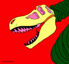 Dibujo Esqueleto tiranosaurio rex pintado por juanjete