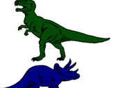Dibujo Triceratops y tiranosaurios rex pintado por lexu