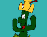 Dibujo Cactus con sombrero pintado por ih777u8u89