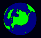 Dibujo Planeta Tierra pintado por escoba