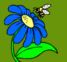 Dibujo Margarita con abeja pintado por ppoul