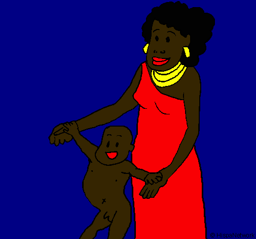 Dibujo Madre e hijo de Guinea pintado por dany_miley