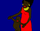 Dibujo Madre e hijo de Guinea pintado por dany_miley