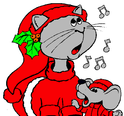 Gato y ratón navideños