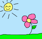 Dibujo Sol y flor 2 pintado por aneth1234567