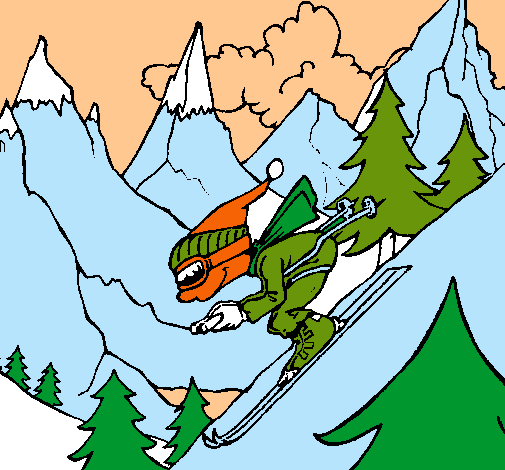 Dibujo Esquiador pintado por APHI
