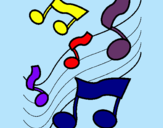 Dibujo Notas en la escala musical pintado por aaaasd