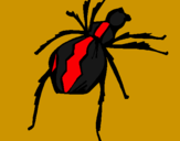 Dibujo Araña viuda negra pintado por faus