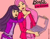 Dibujo El nuevo portátil de Barbie pintado por beca