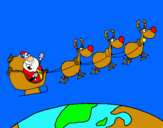 Dibujo Papa Noel repartiendo regalos 3 pintado por kordenosare