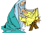 Dibujo Nacimiento del niño Jesús pintado por jotajota