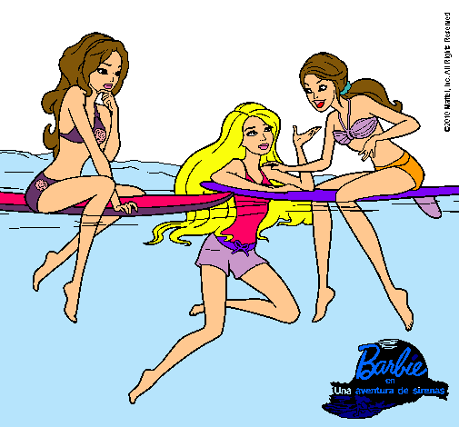Dibujo Barbie y sus amigas pintado por lara2002