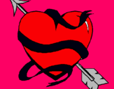 Dibujo Corazón con flecha pintado por MIQAA