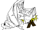 Dibujo Nacimiento del niño Jesús pintado por pesebre2