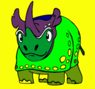 Dibujo Rinoceronte pintado por miguelangelo