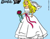 Dibujo Barbie vestida de novia pintado por Dilccy