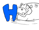 Dibujo Hipopótamo pintado por lalucoca