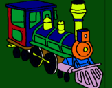 Dibujo Tren pintado por wandala