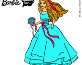 Dibujo Barbie vestida de novia pintado por marta_