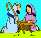 Dibujo Adoran al niño Jesús pintado por yamila409