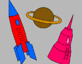 Dibujo Cohete pintado por santiagoo