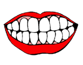 Dibujo Boca y dientes pintado por viickiie