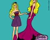 Dibujo Barbie estrena vestido pintado por awersderasda