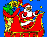 Dibujo Papa Noel en su trineo pintado por claudyta