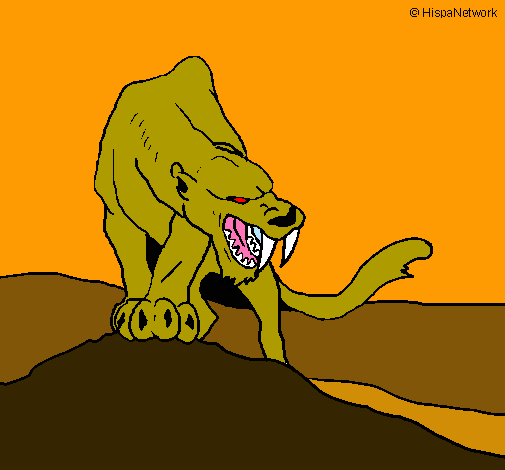 Dibujo Tigre con afilados colmillos pintado por Undertako