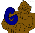 Dibujo Gorila pintado por YAHELITO