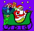 Dibujo Papa Noel en su trineo pintado por 234567