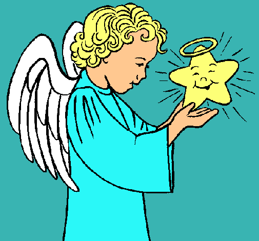 Dibujo Ángel y estrella pintado por yamila409