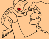 Dibujo Madre con su bebe pintado por ooooaaa