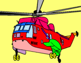 Dibujo Helicóptero al rescate pintado por rayito