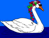 Dibujo Cisne con flores pintado por guan 