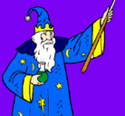 Dibujo Mago con pócima pintado por Merlin
