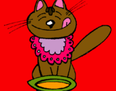 Dibujo Gato comiendo pintado por xavi-7