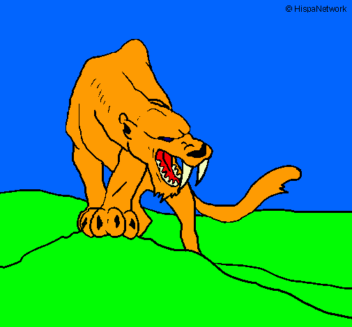 Dibujo Tigre con afilados colmillos pintado por dany_miley