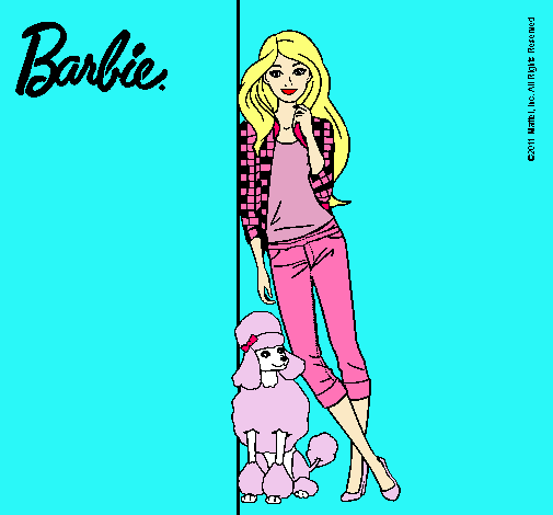 Barbie con cazadora de cuadros