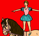 Dibujo Trapecista encima de caballo pintado por mikina
